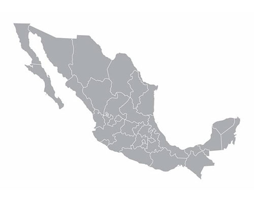 Mapa distribución de Crotalaria Juncea en México